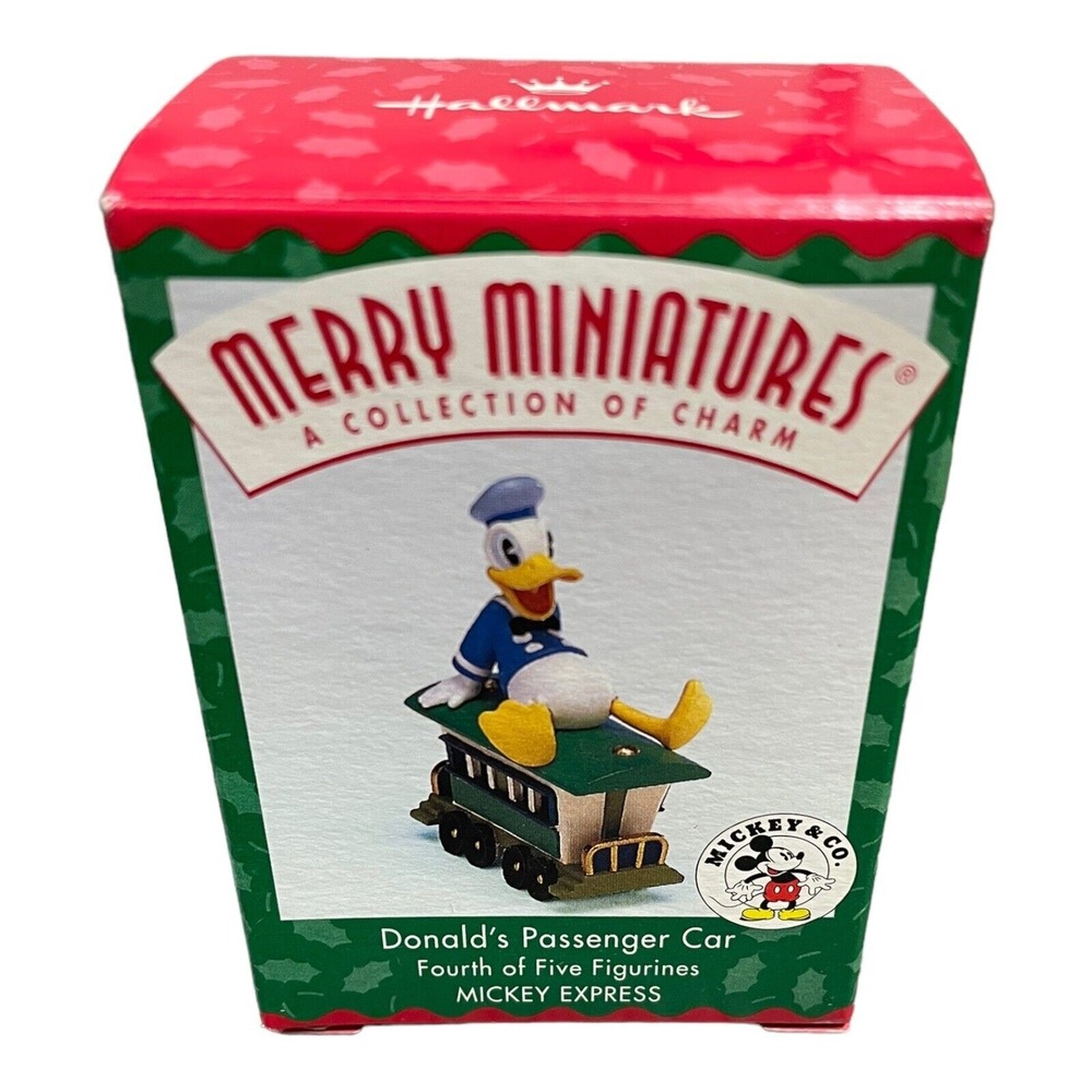 1998 Hallmark Merry Miniatures Donalds Passenger Car Mickey Express 4th In Serie